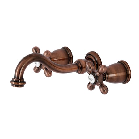 KS312AXAC Vintage 2-Handle Wall Mount Bathroom Faucet, Antique Copper